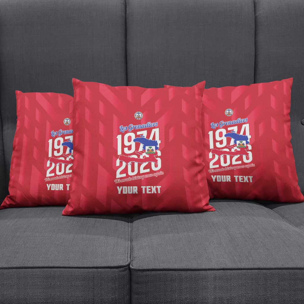 Personalized Haiti Football Pillow Cover Les Grenadiers Made History Once Again Red Color - Wonder Print Shop