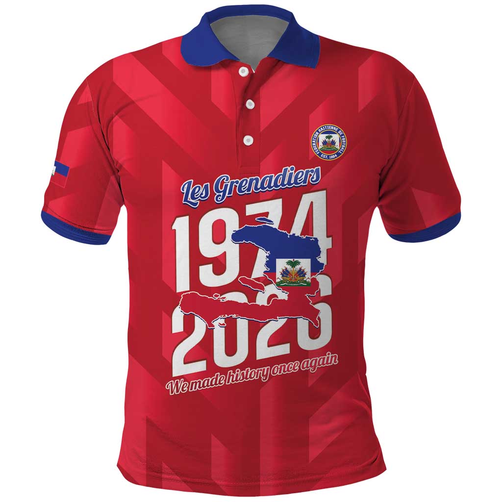 Personalized Haiti Football Polo Shirt Les Grenadiers Made History Once Again Red Color - Wonder Print Shop