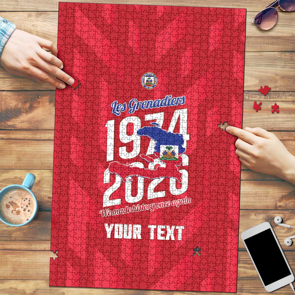 Personalized Haiti Football Puzzle Les Grenadiers Made History Once Again Red Color - Wonder Print Shop