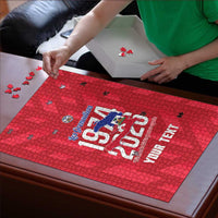Personalized Haiti Football Puzzle Les Grenadiers Made History Once Again Red Color - Wonder Print Shop