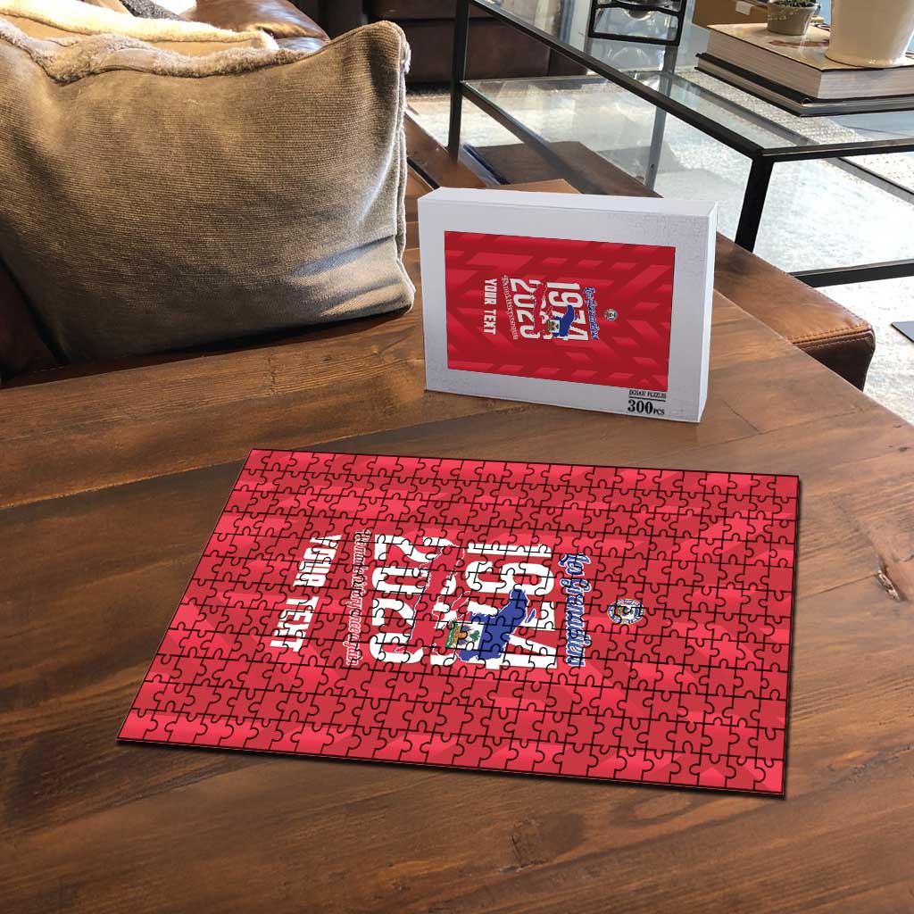 Personalized Haiti Football Puzzle Les Grenadiers Made History Once Again Red Color - Wonder Print Shop