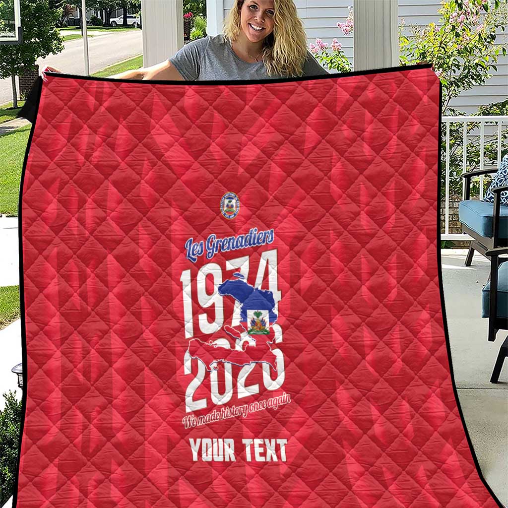 Personalized Haiti Football Quilt Les Grenadiers Made History Once Again Red Color - Wonder Print Shop