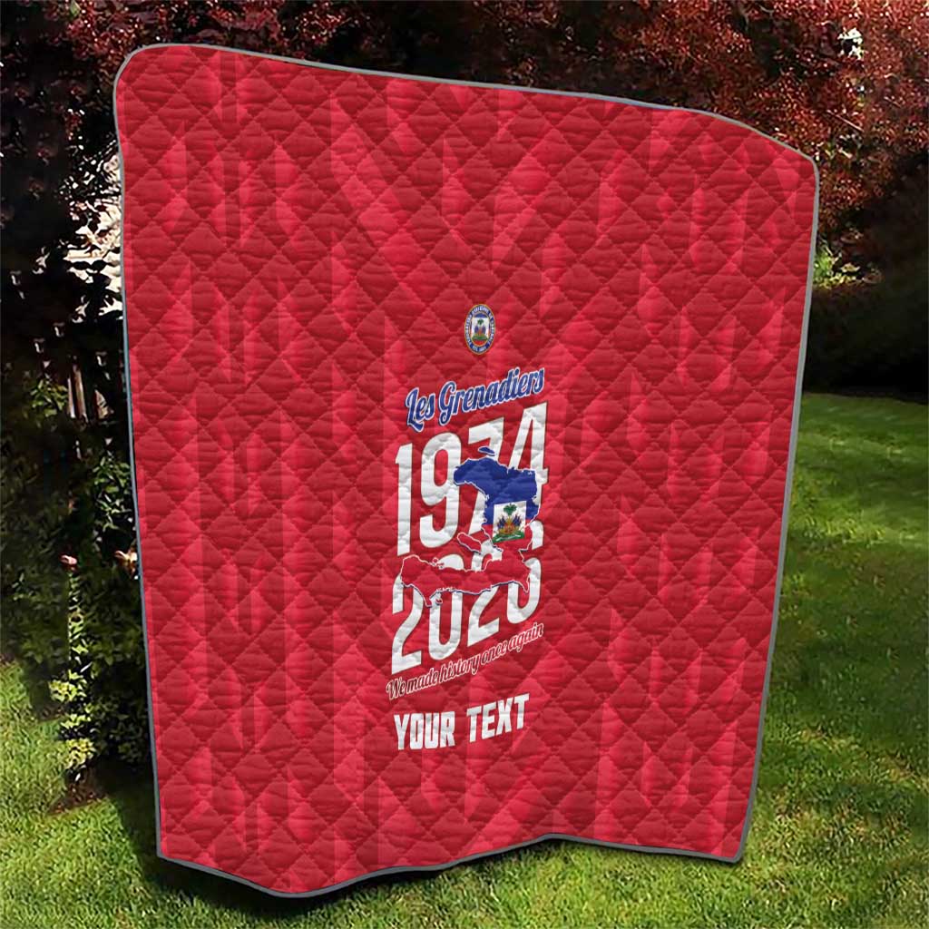 Personalized Haiti Football Quilt Les Grenadiers Made History Once Again Red Color - Wonder Print Shop