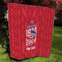 Personalized Haiti Football Quilt Les Grenadiers Made History Once Again Red Color - Wonder Print Shop