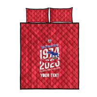 Personalized Haiti Football Quilt Bed Set Les Grenadiers Made History Once Again Red Color - Wonder Print Shop