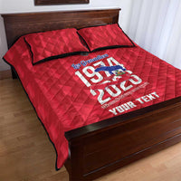 Personalized Haiti Football Quilt Bed Set Les Grenadiers Made History Once Again Red Color - Wonder Print Shop