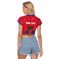 Personalized Haiti Football Raglan Cropped T Shirt Les Grenadiers Made History Once Again Red Color - Wonder Print Shop