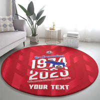 Personalized Haiti Football Round Carpet Les Grenadiers Made History Once Again Red Color - Wonder Print Shop