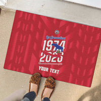 Personalized Haiti Football Rubber Doormat Les Grenadiers Made History Once Again Red Color - Wonder Print Shop