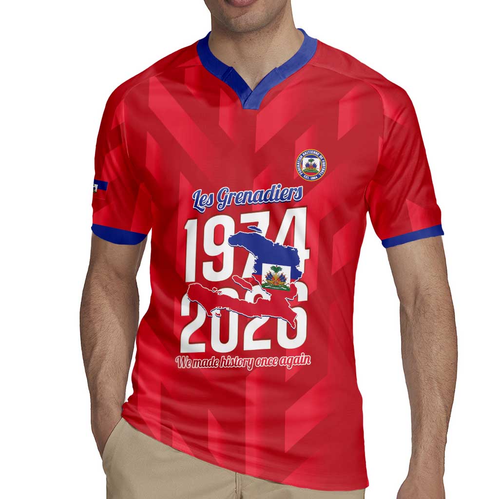 Personalized Haiti Football Rugby Jersey Les Grenadiers Made History Once Again Red Color - Wonder Print Shop