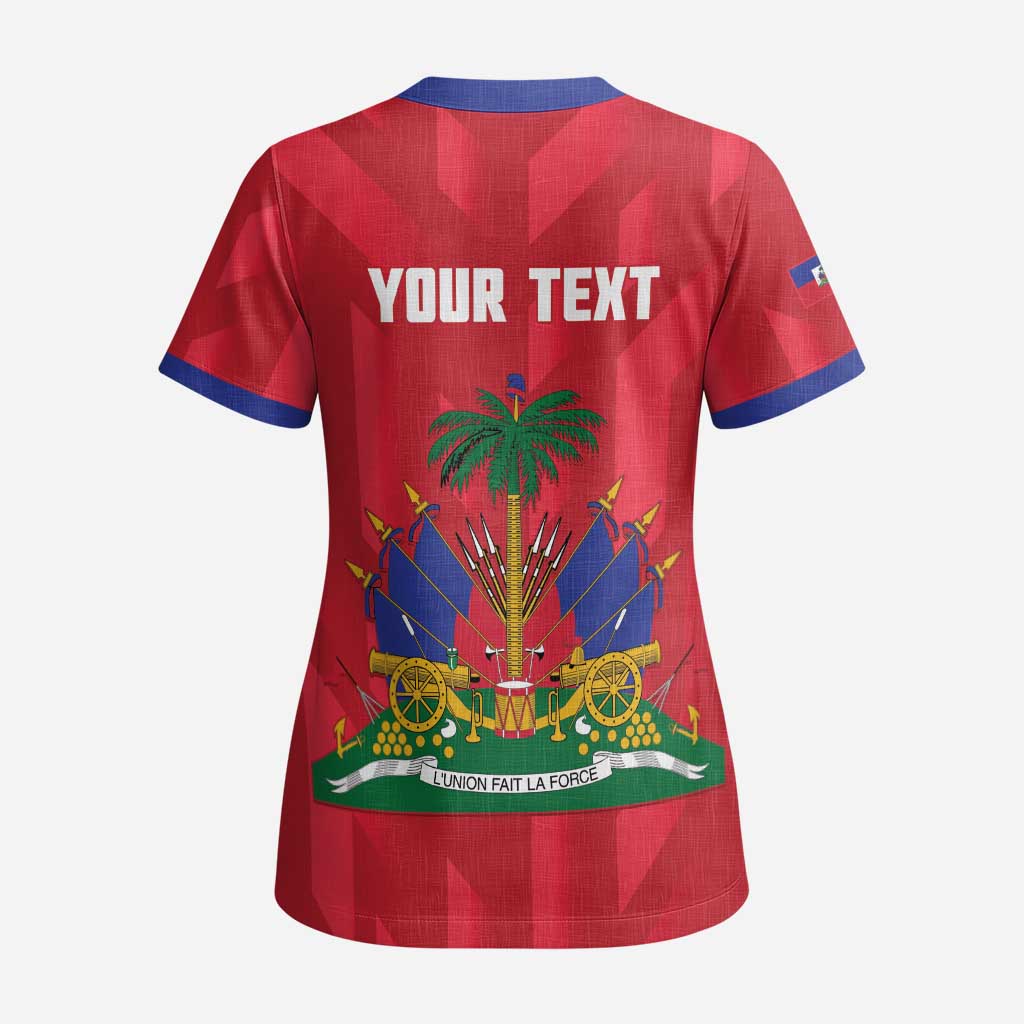 Personalized Haiti Football Scrub Top Les Grenadiers Made History Once Again Red Color - Wonder Print Shop
