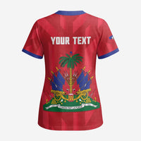Personalized Haiti Football Scrub Top Les Grenadiers Made History Once Again Red Color - Wonder Print Shop