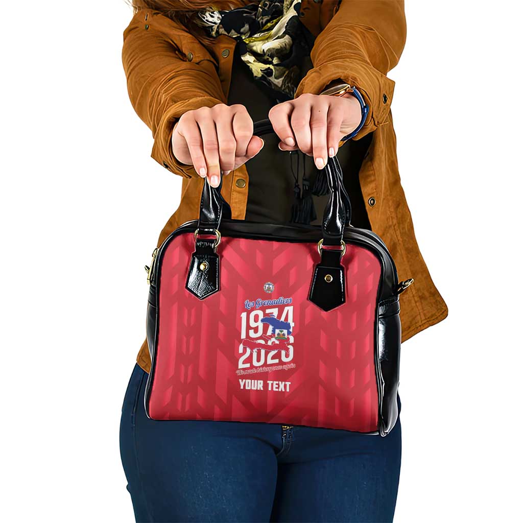 Personalized Haiti Football Shoulder Handbag Les Grenadiers Made History Once Again Red Color - Wonder Print Shop