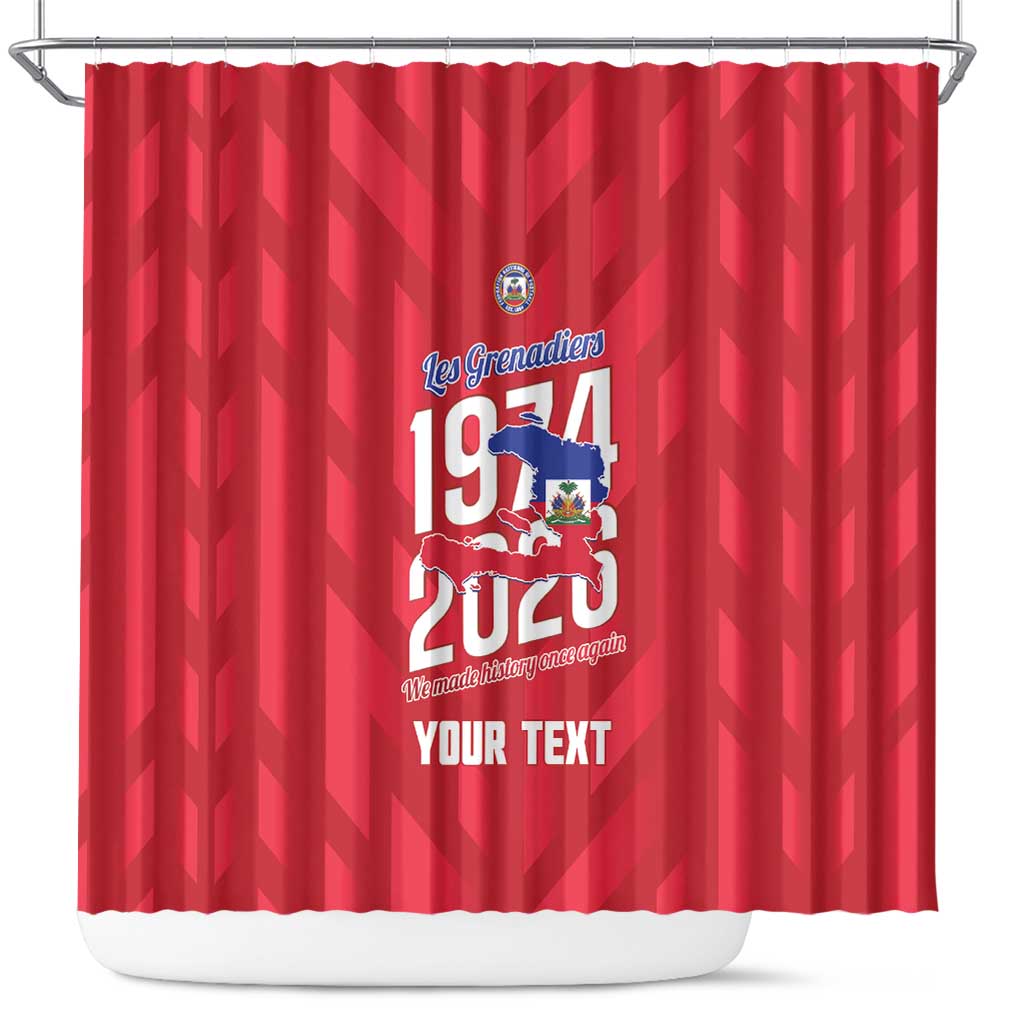 Personalized Haiti Football Shower Curtain Les Grenadiers Made History Once Again Red Color - Wonder Print Shop