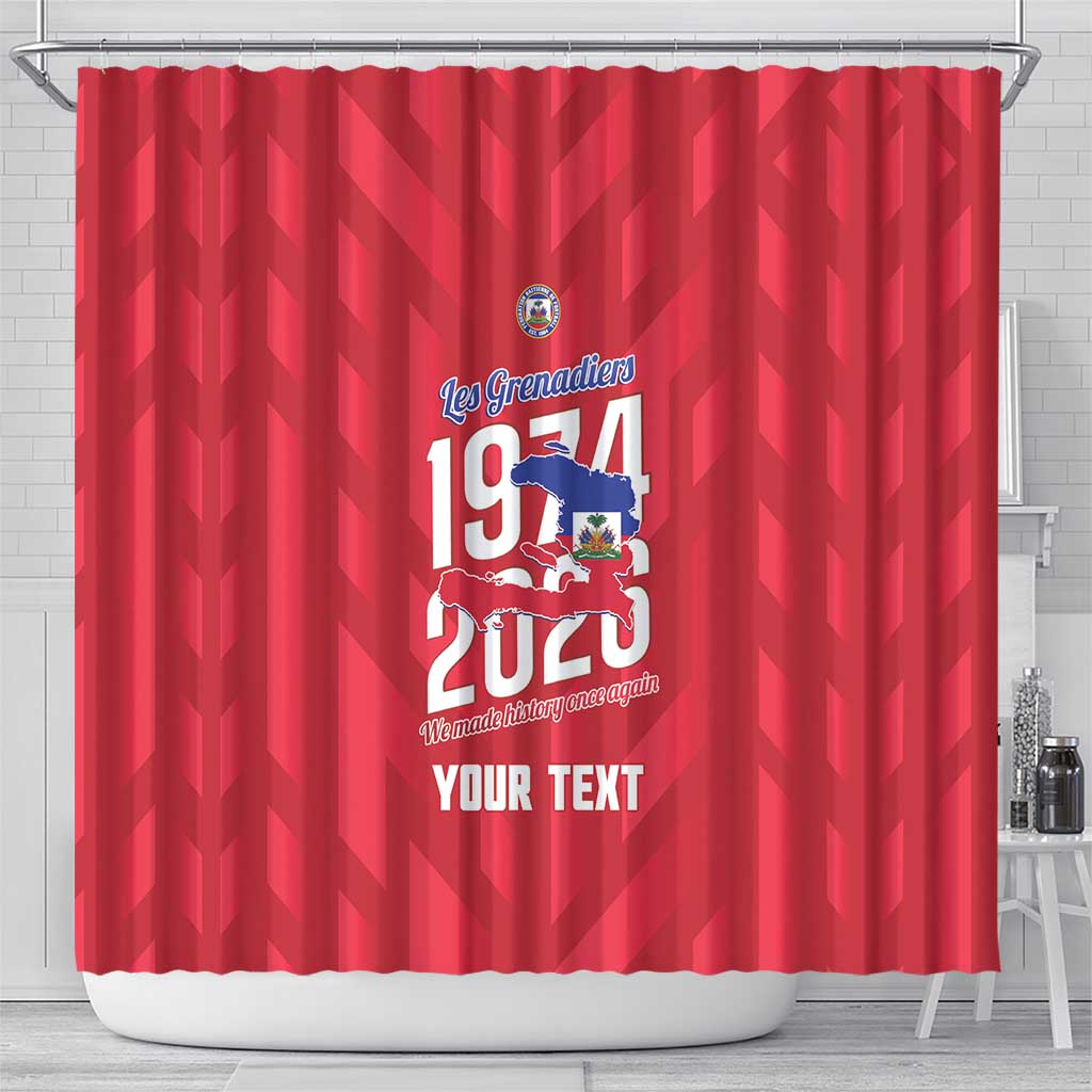 Personalized Haiti Football Shower Curtain Les Grenadiers Made History Once Again Red Color - Wonder Print Shop