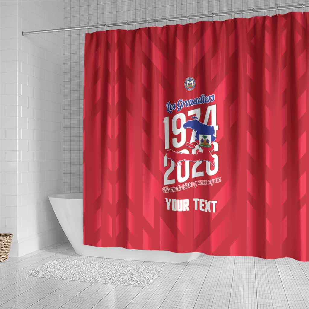 Personalized Haiti Football Shower Curtain Les Grenadiers Made History Once Again Red Color - Wonder Print Shop