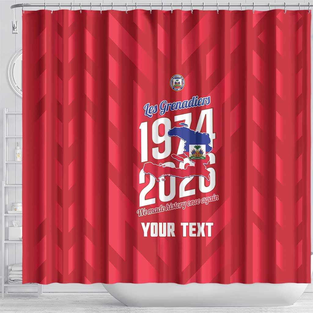 Personalized Haiti Football Shower Curtain Les Grenadiers Made History Once Again Red Color - Wonder Print Shop