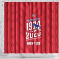 Personalized Haiti Football Shower Curtain Les Grenadiers Made History Once Again Red Color - Wonder Print Shop