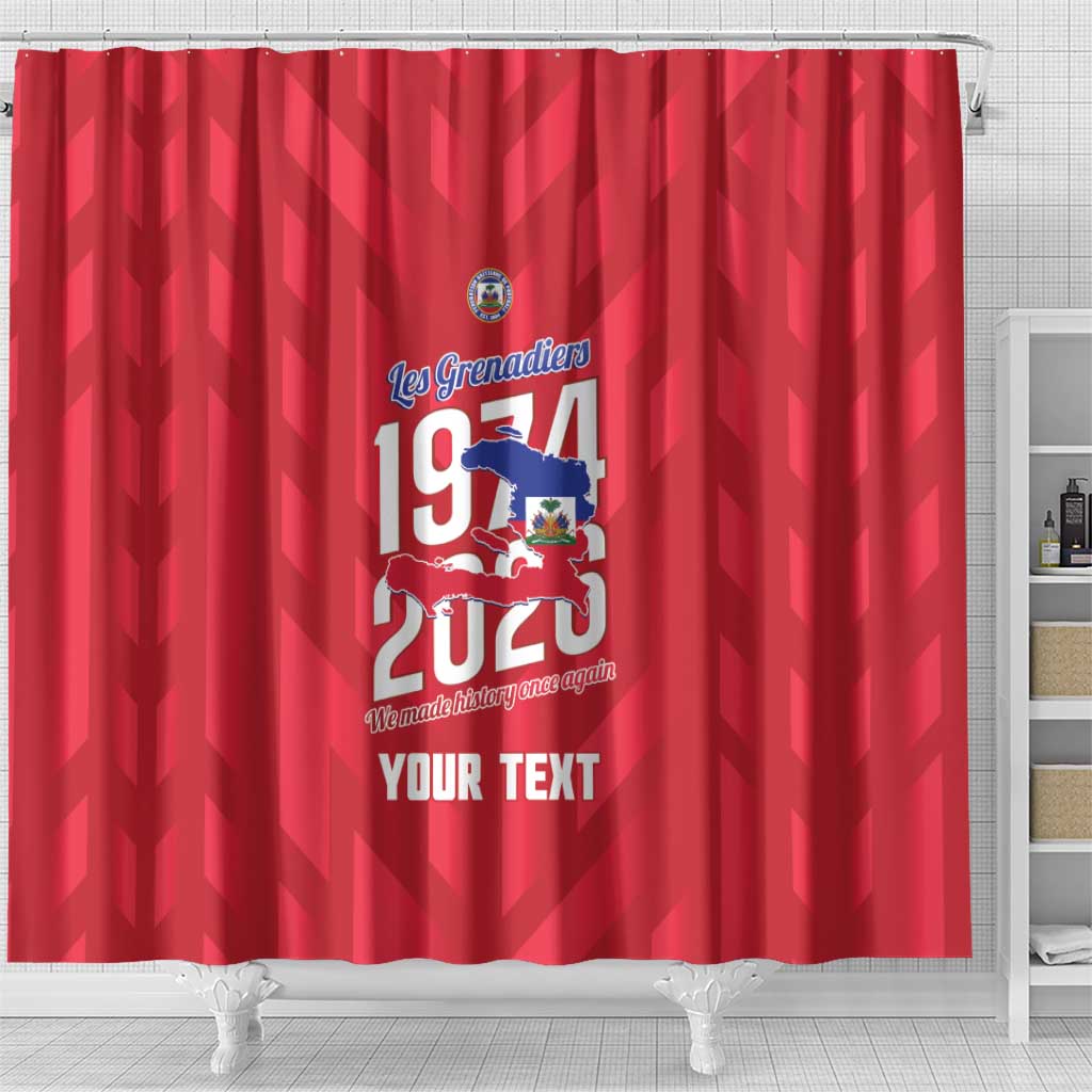 Personalized Haiti Football Shower Curtain Les Grenadiers Made History Once Again Red Color - Wonder Print Shop