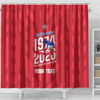 Personalized Haiti Football Shower Curtain Les Grenadiers Made History Once Again Red Color - Wonder Print Shop