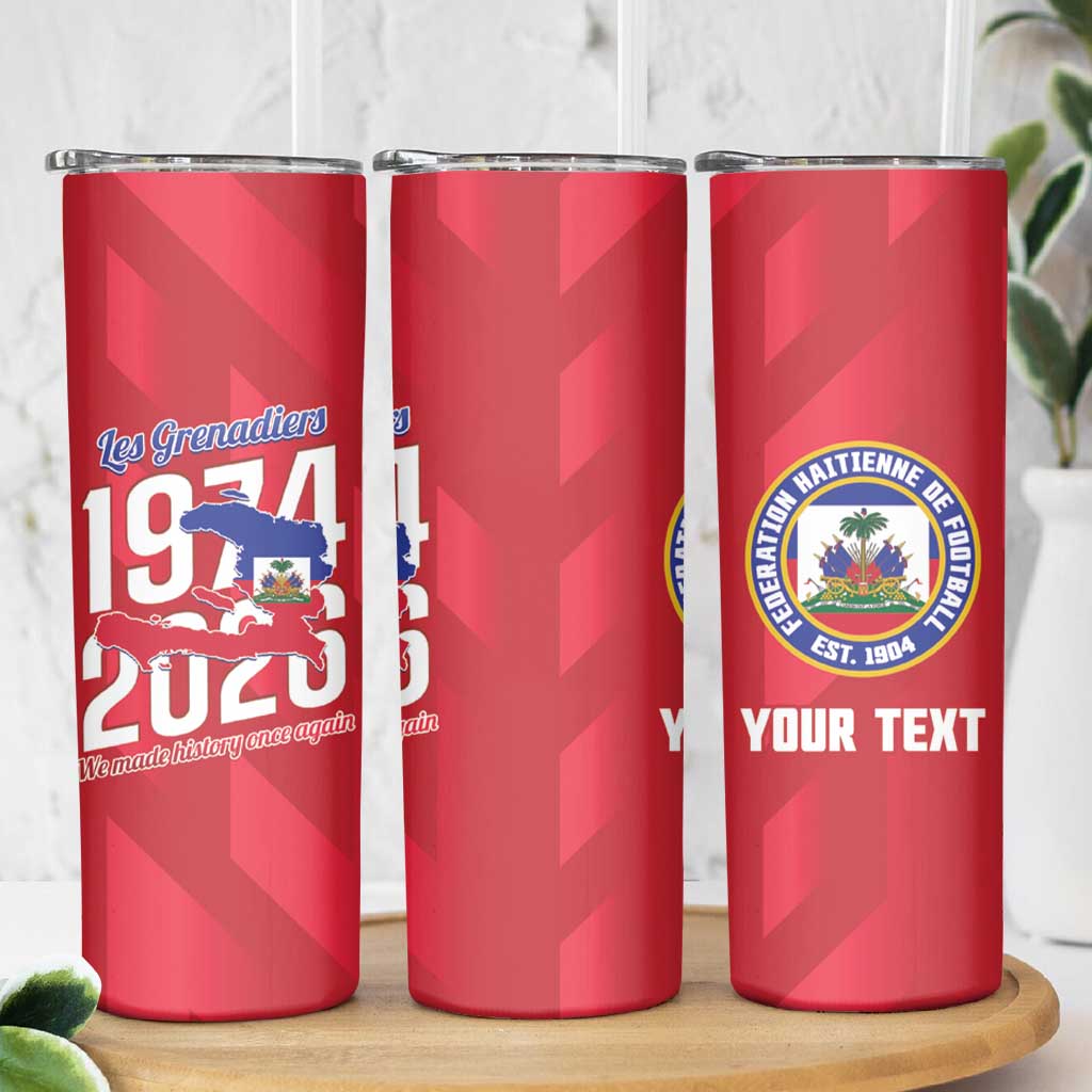 Personalized Haiti Football Skinny Tumbler Les Grenadiers Made History Once Again Red Color - Wonder Print Shop
