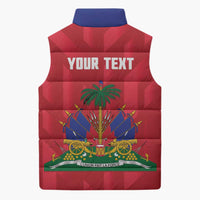 Personalized Haiti Football Sleeveless Puffer Jacket Les Grenadiers Made History Once Again Red Color - Wonder Print Shop