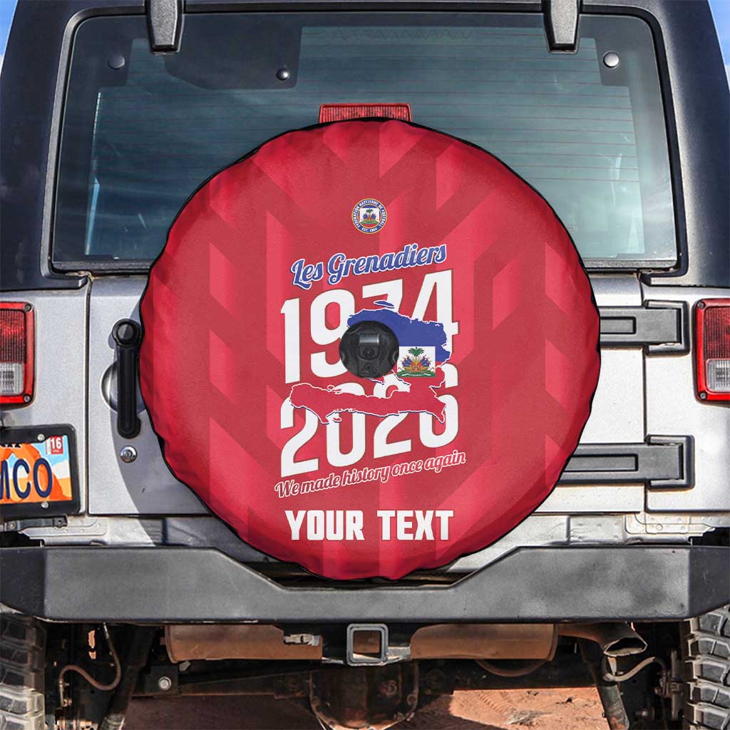 Personalized Haiti Football Spare Tire Cover Les Grenadiers Made History Once Again Red Color - Wonder Print Shop