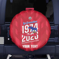 Personalized Haiti Football Spare Tire Cover Les Grenadiers Made History Once Again Red Color - Wonder Print Shop