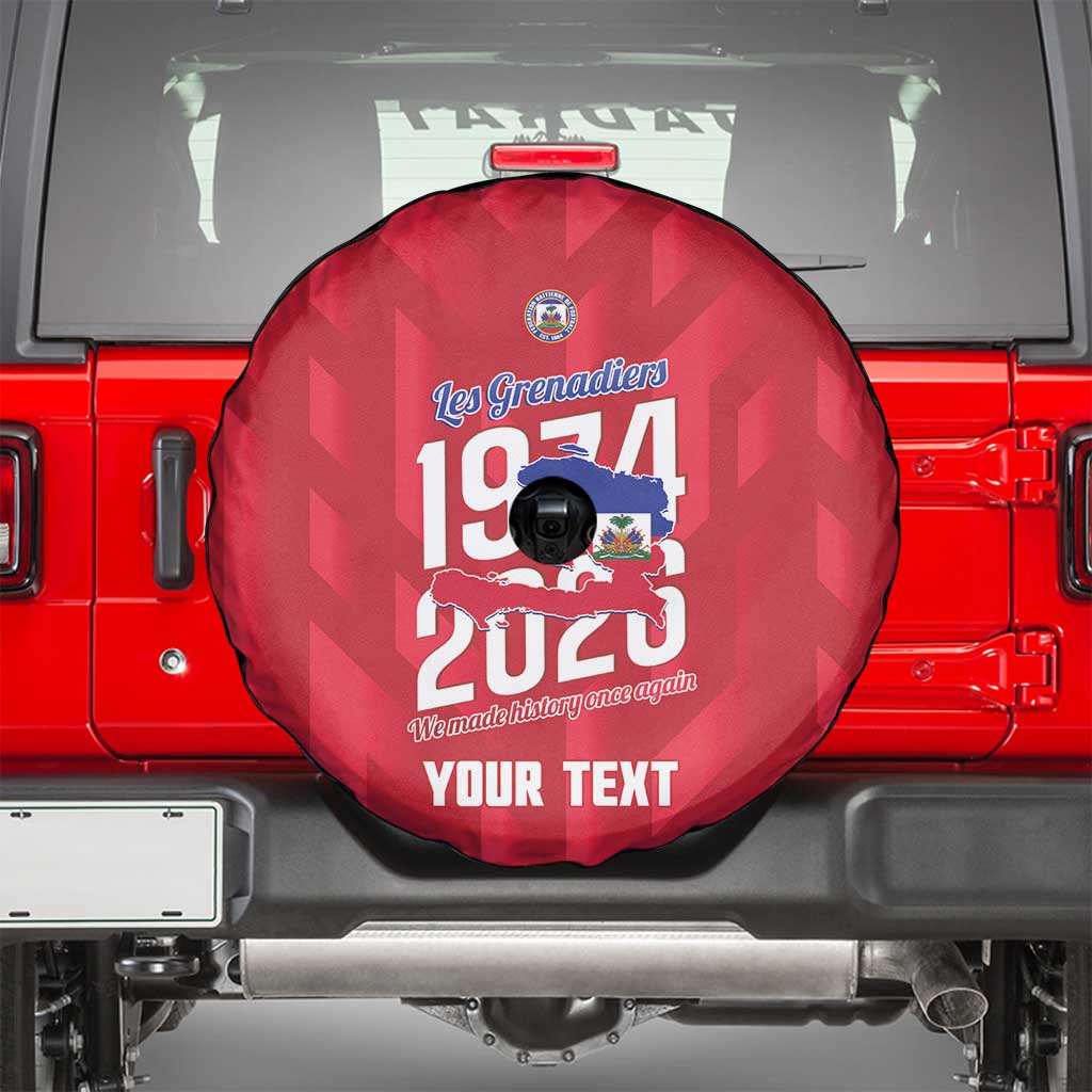 Personalized Haiti Football Spare Tire Cover Les Grenadiers Made History Once Again Red Color - Wonder Print Shop