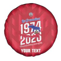 Personalized Haiti Football Spare Tire Cover Les Grenadiers Made History Once Again Red Color - Wonder Print Shop
