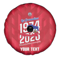 Personalized Haiti Football Spare Tire Cover Les Grenadiers Made History Once Again Red Color - Wonder Print Shop