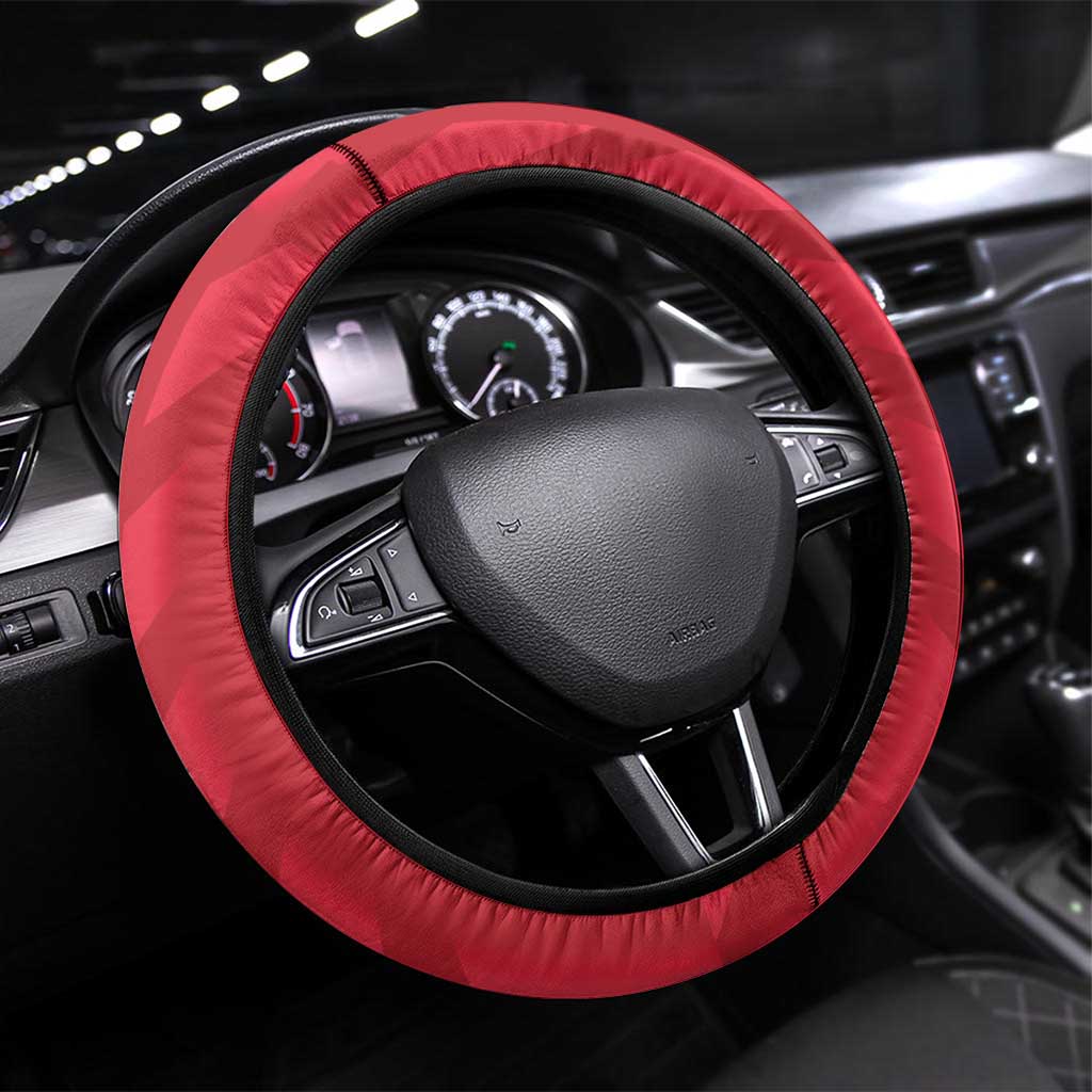 Haiti Football Steering Wheel Cover Les Grenadiers Made History Once Again Red Color - Wonder Print Shop