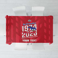 Personalized Haiti Football Tablecloth Les Grenadiers Made History Once Again Red Color - Wonder Print Shop