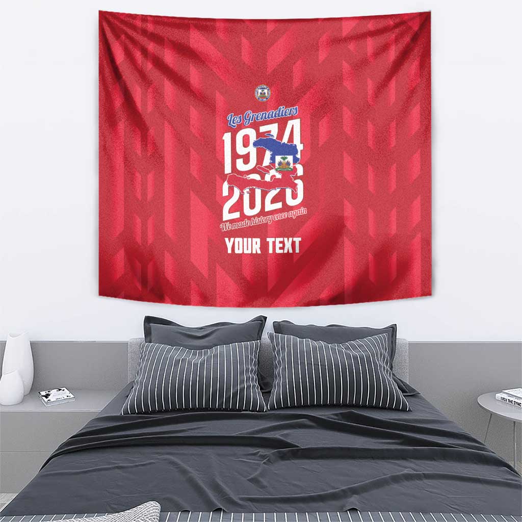 Personalized Haiti Football Tapestry Les Grenadiers Made History Once Again Red Color - Wonder Print Shop