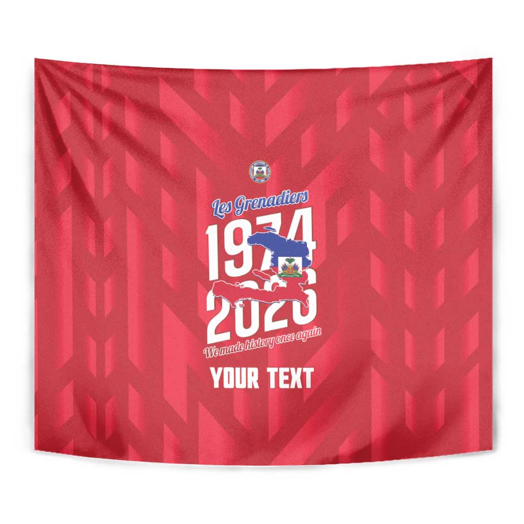 Personalized Haiti Football Tapestry Les Grenadiers Made History Once Again Red Color - Wonder Print Shop