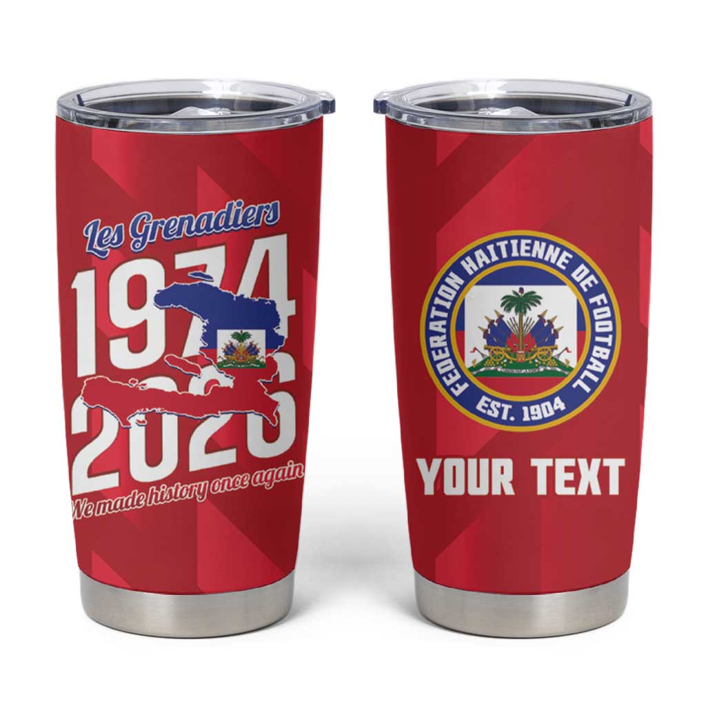 Personalized Haiti Football Tumbler Cup Les Grenadiers Made History Once Again Red Color - Wonder Print Shop