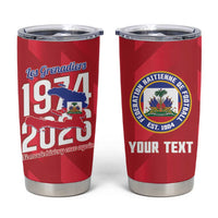 Personalized Haiti Football Tumbler Cup Les Grenadiers Made History Once Again Red Color - Wonder Print Shop