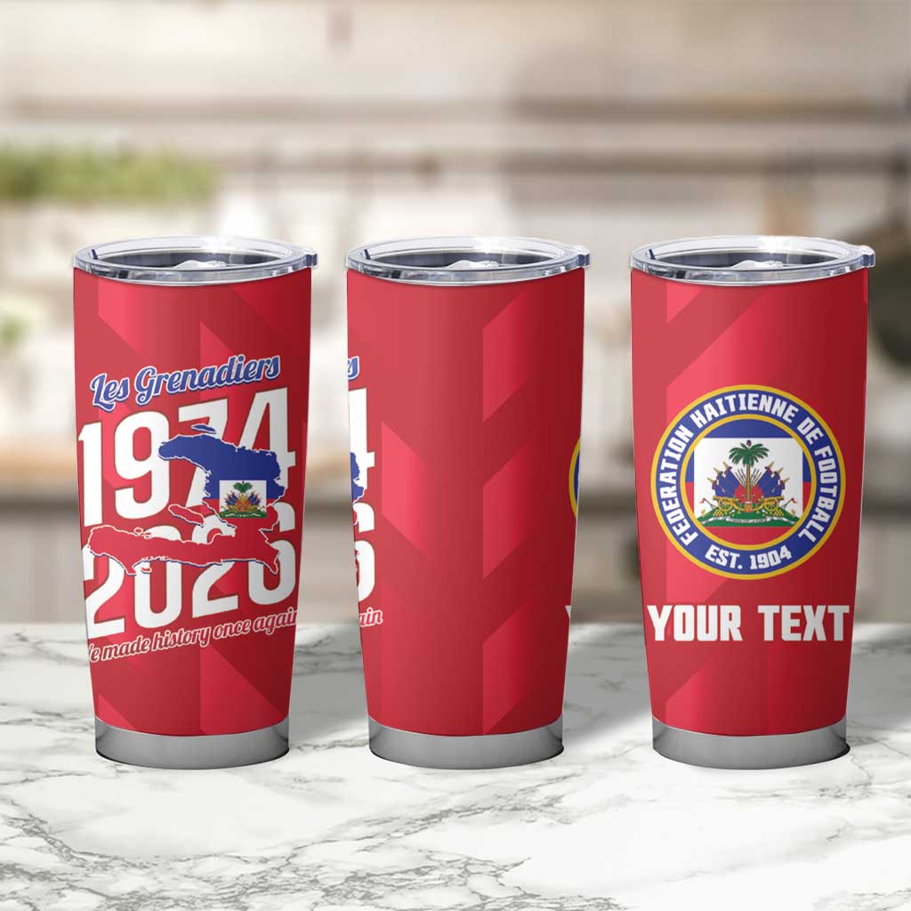 Personalized Haiti Football Tumbler Cup Les Grenadiers Made History Once Again Red Color - Wonder Print Shop
