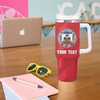 Personalized Haiti Football Tumbler With Handle Les Grenadiers Made History Once Again Red Color - Wonder Print Shop