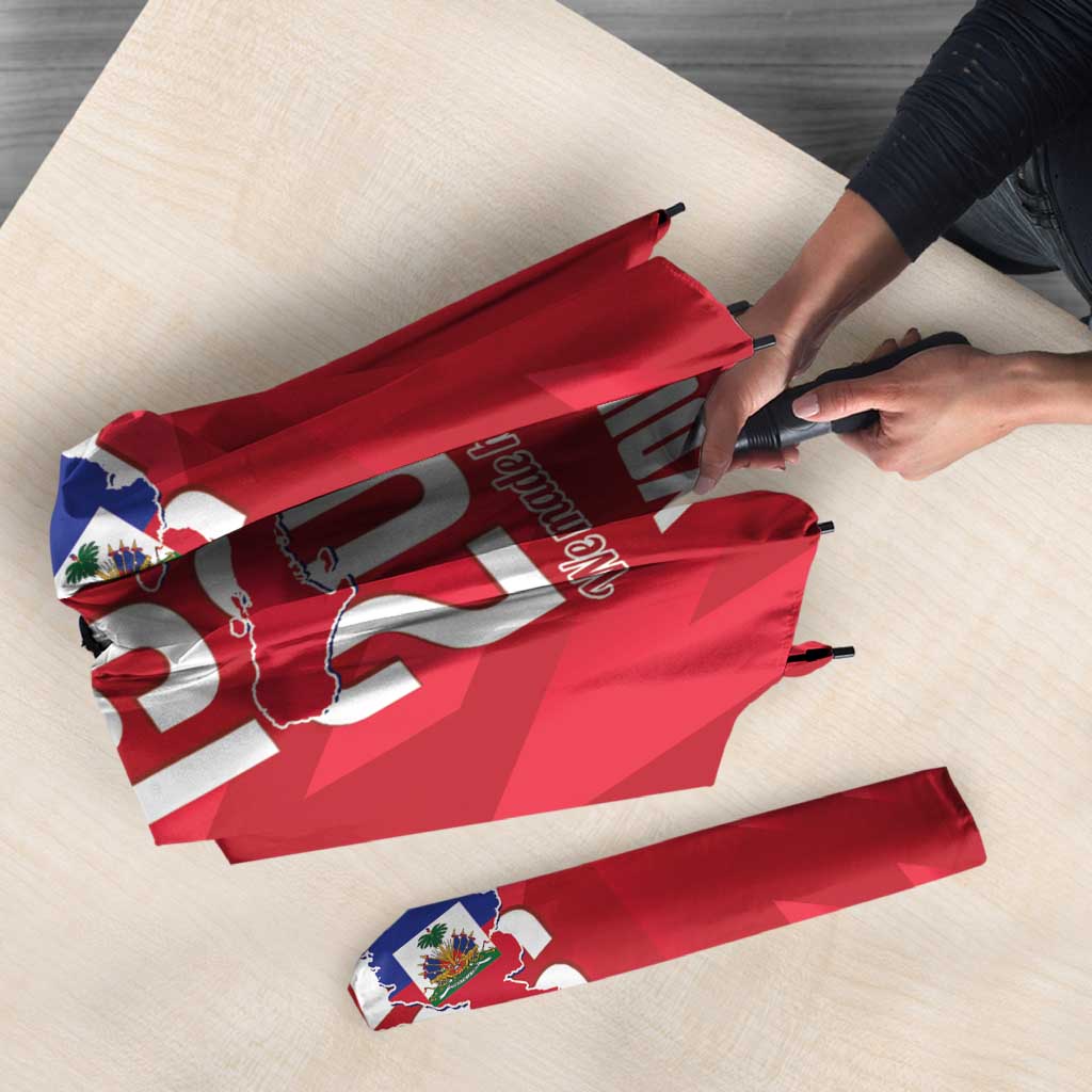 Personalized Haiti Football Umbrella Les Grenadiers Made History Once Again Red Color - Wonder Print Shop