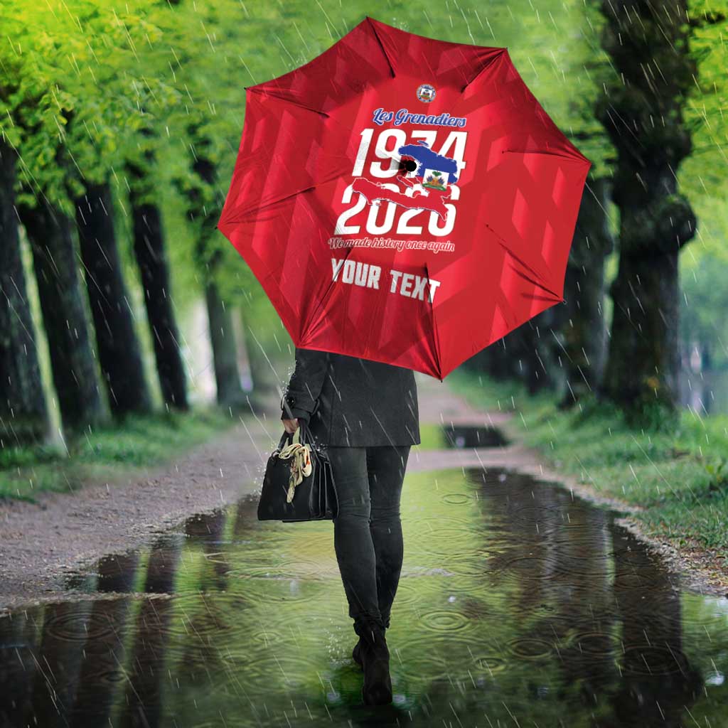 Personalized Haiti Football Umbrella Les Grenadiers Made History Once Again Red Color - Wonder Print Shop