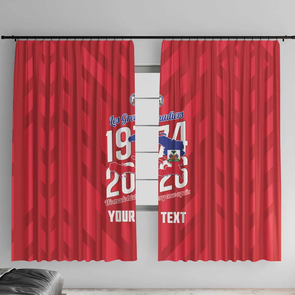 Personalized Haiti Football Window Curtain Les Grenadiers Made History Once Again Red Color - Wonder Print Shop