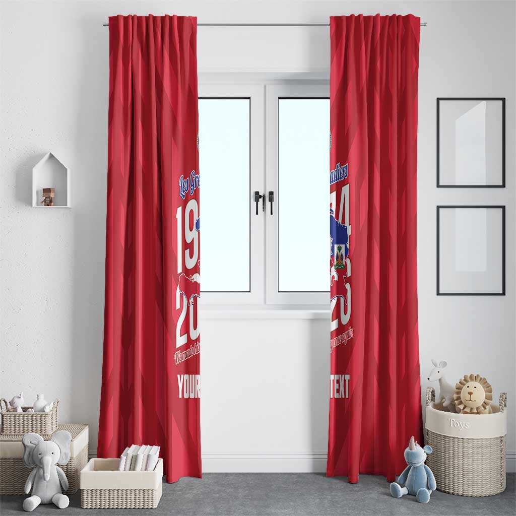 Personalized Haiti Football Window Curtain Les Grenadiers Made History Once Again Red Color - Wonder Print Shop