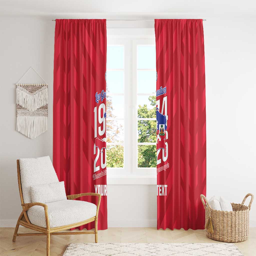 Personalized Haiti Football Window Curtain Les Grenadiers Made History Once Again Red Color - Wonder Print Shop