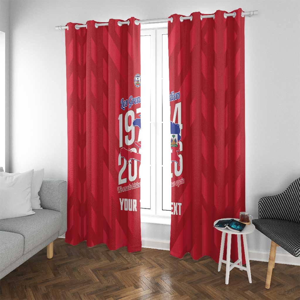 Personalized Haiti Football Window Curtain Les Grenadiers Made History Once Again Red Color - Wonder Print Shop