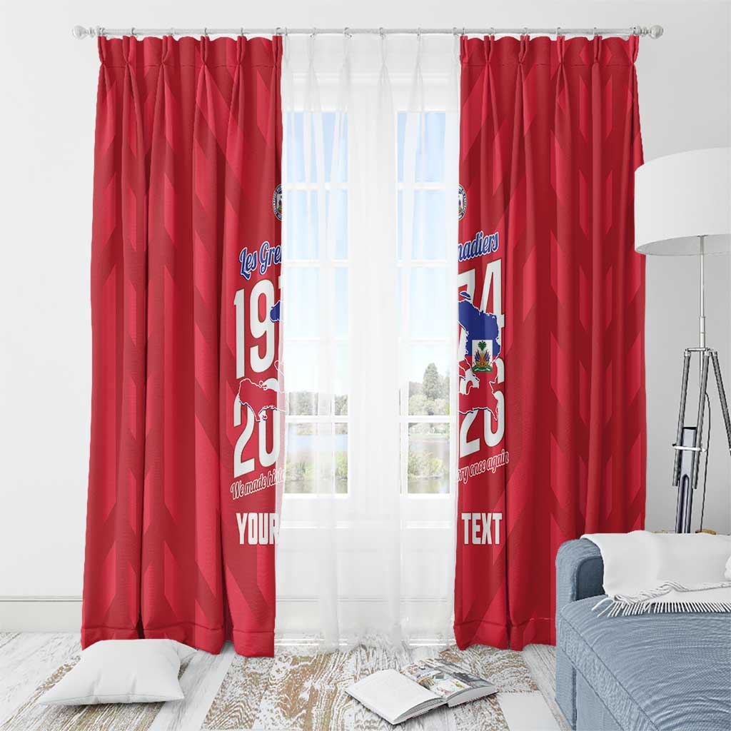 Personalized Haiti Football Window Curtain Les Grenadiers Made History Once Again Red Color - Wonder Print Shop