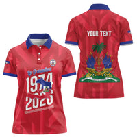 Personalized Haiti Football Women Polo Shirt Les Grenadiers Made History Once Again Red Color - Wonder Print Shop