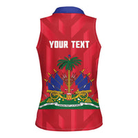 Personalized Haiti Football Women Sleeveless Polo Shirt Les Grenadiers Made History Once Again Red Color - Wonder Print Shop