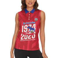Personalized Haiti Football Women Sleeveless Polo Shirt Les Grenadiers Made History Once Again Red Color - Wonder Print Shop
