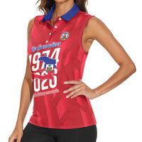 Personalized Haiti Football Women Sleeveless Polo Shirt Les Grenadiers Made History Once Again Red Color - Wonder Print Shop